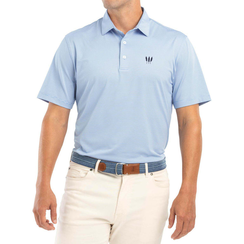 Te Arai - Albatross Striped PREP-FORMANCE Jersey Polo - Gulf Blue