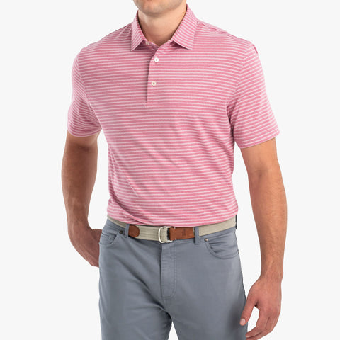 Barrett Striped PREP-FORMANCE Jersey Polo - Caliente