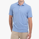 Gates Striped Polo - Laguna Blue